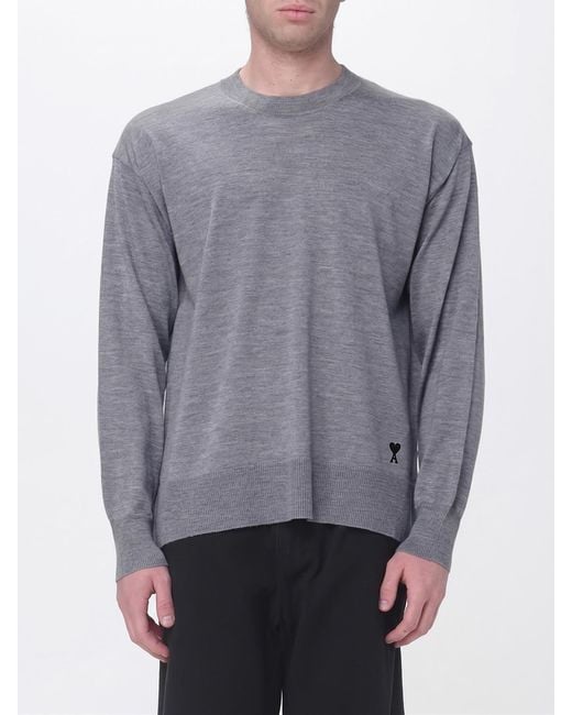 Pull Ras-Du-Cou En Coton AMI pour homme en coloris Gray