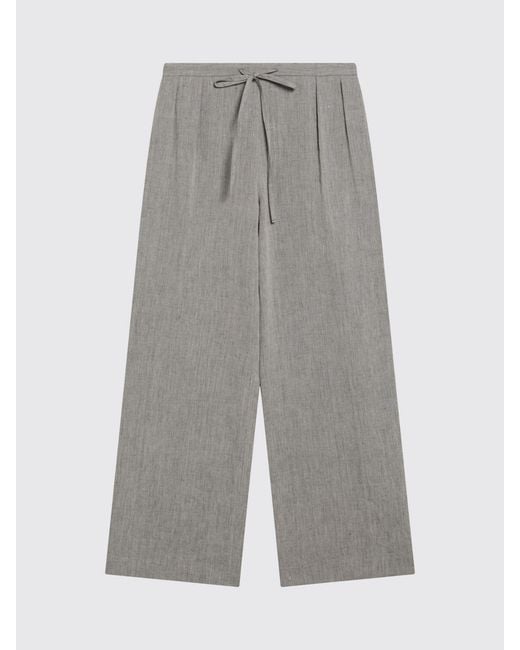 Loulou de Saison Gray Linen And Cotton Trousers