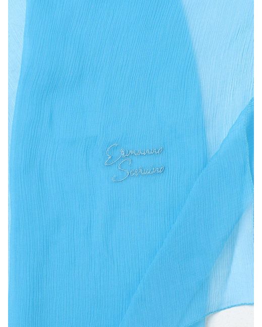 Sciarpa in seta plissettata di Ermanno Scervino in Blue