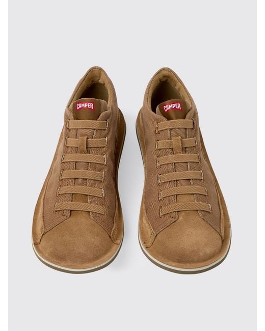 Camper Brown Beetle Recycled Cotton And Suede Ankle Boots for men