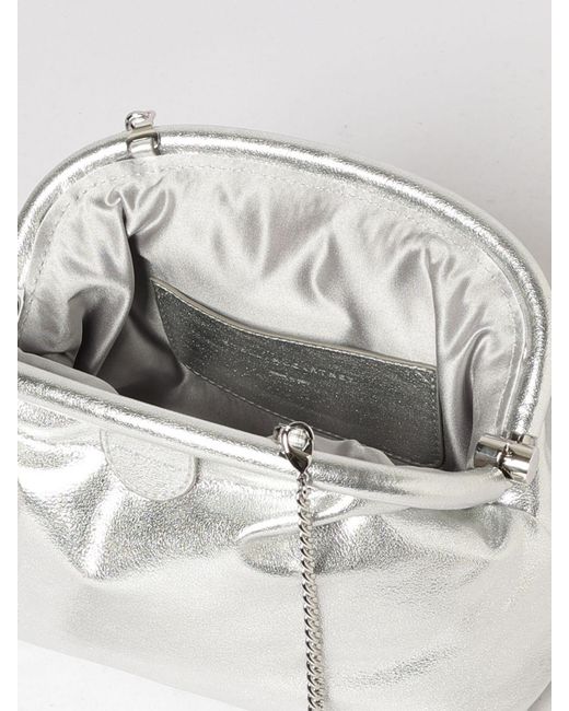Stella McCartney White Laminated Faux Leather Clutch