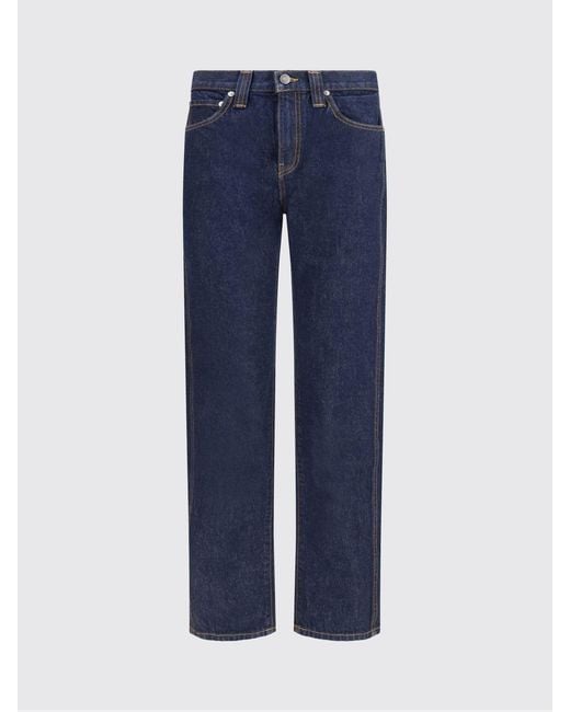 Khaite Blue Cotton Denim Farley Straight Jeans