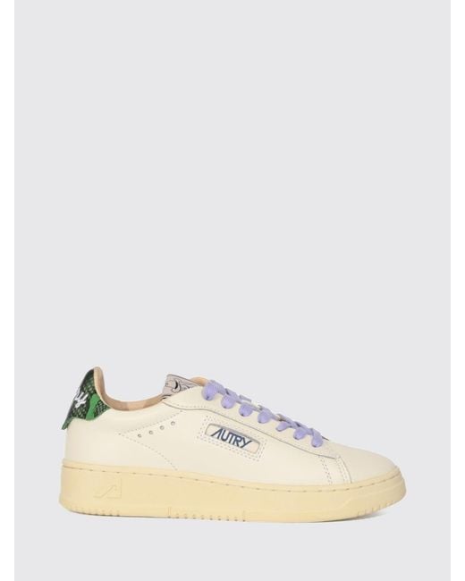 Autry Natural Dallas Low Calfskin Trainers With Python-Effect Inserts