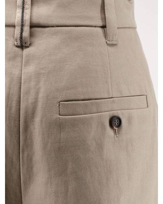 Brunello Cucinelli Natural Cotton And Linen Tailored Shorts