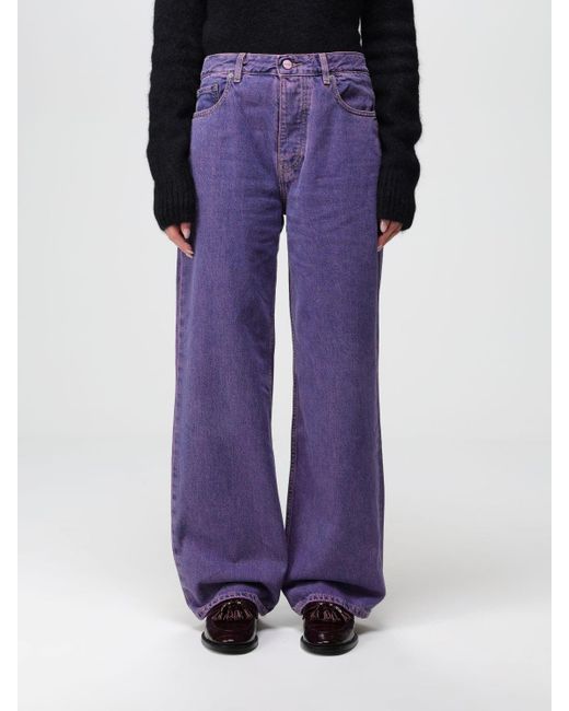 Ganni Purple Jeans In Denim