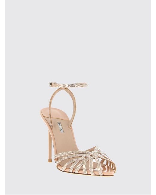 Le Silla Pink Divina Patent Leather And Rhinestone Sandals
