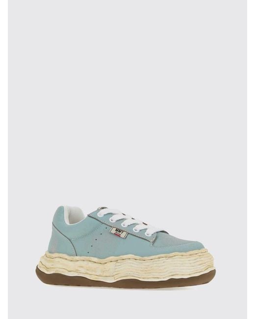 Maison Mihara Yasuhiro Blue Oliver Distressed-Effect Low-Top Leather Sneakers for men