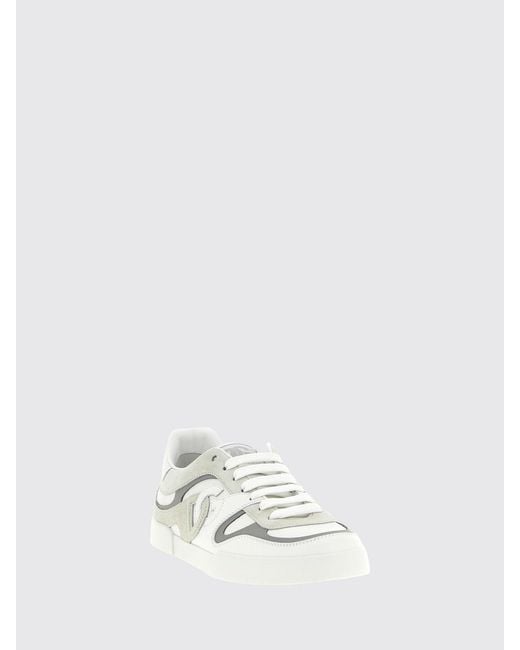 Dolce & Gabbana White Dolce &Amp Gabbana Portofino Bicolor Calf Leather Sneakers With Dg Monogram for men
