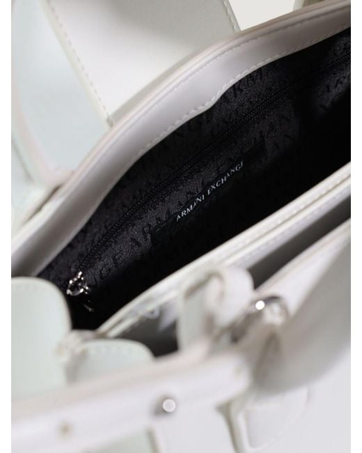 ARMANI EXCHANGE White Faux Leather Bag