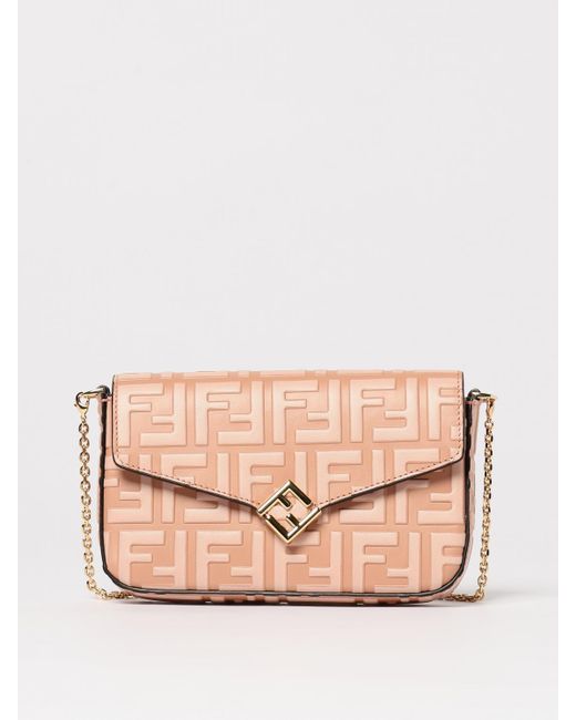 Borsa A Tracolla Ff di Fendi in Pink