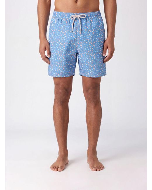 Mc2 Saint Barth Blue Printed Boxer Swim Trunks for men