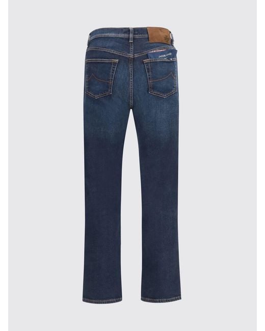 Jacob Cohen Blue Edo Regular-Fit Mid-Rise Cotton- Jeans for men