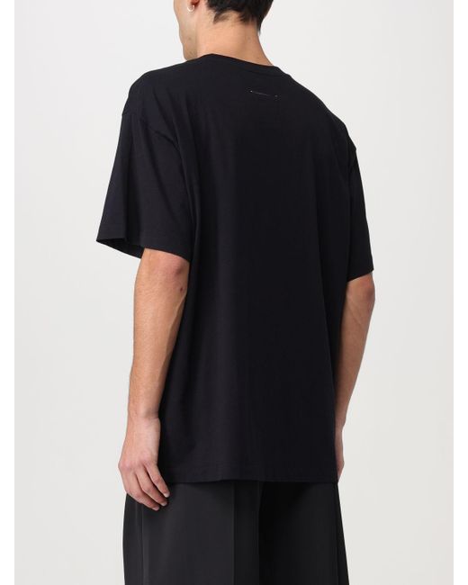 T-Shirt Con Applicazione di MM6 by Maison Martin Margiela in Black da Uomo