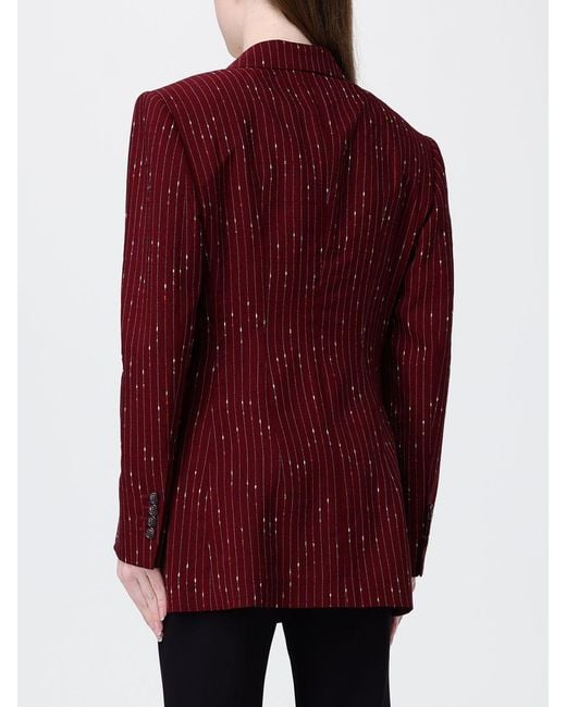 Dolce & Gabbana Red Dolce &Amp Gabbana Pinstriped Single Breasted Blazer