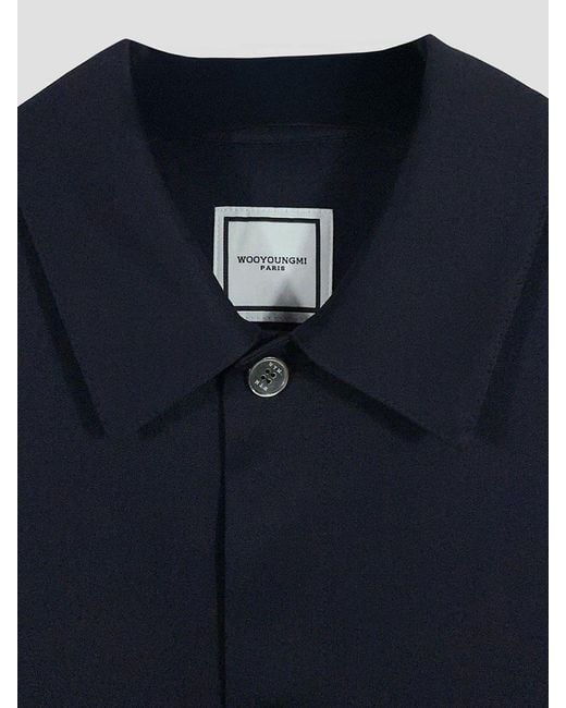 Wooyoungmi Blue Single-Breasted Short Coat for men