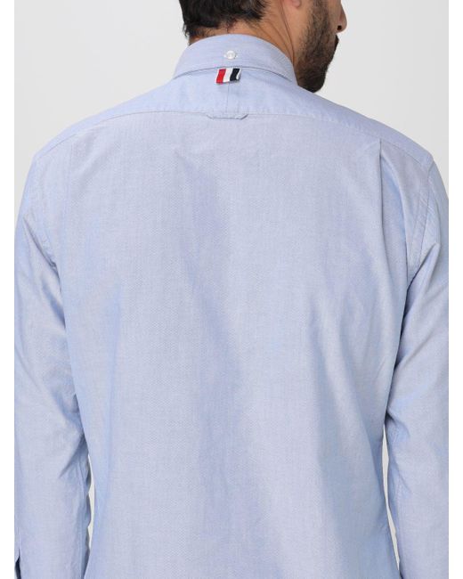 Camicia in cotone di Thom Browne in Blue da Uomo