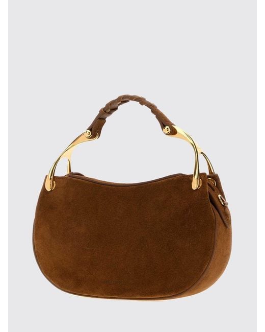 McQueen Brown Wishbone Suede And Leather Mini Shoulder Bag