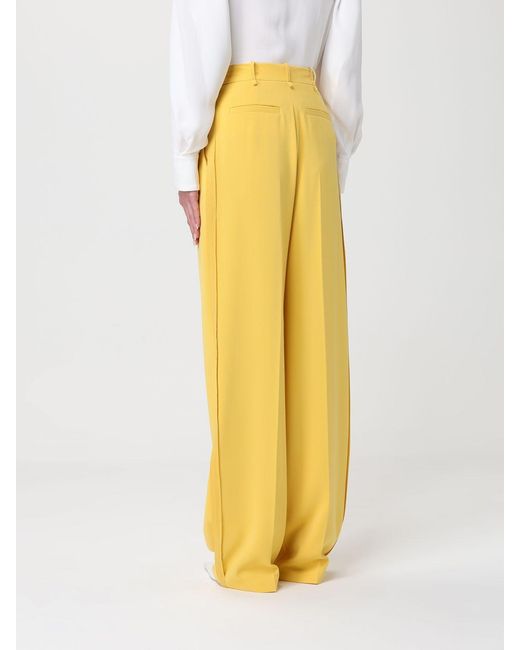 Elisabetta Franchi Yellow Crêpe Classic Trousers