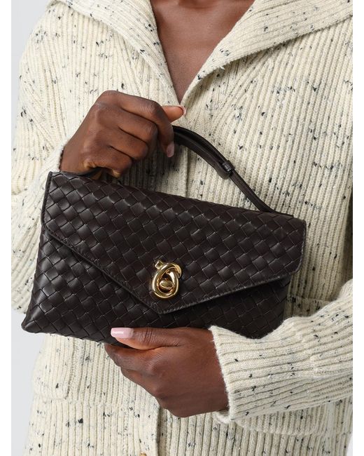Bottega Veneta Black Knot Lock Woven Leather Bag