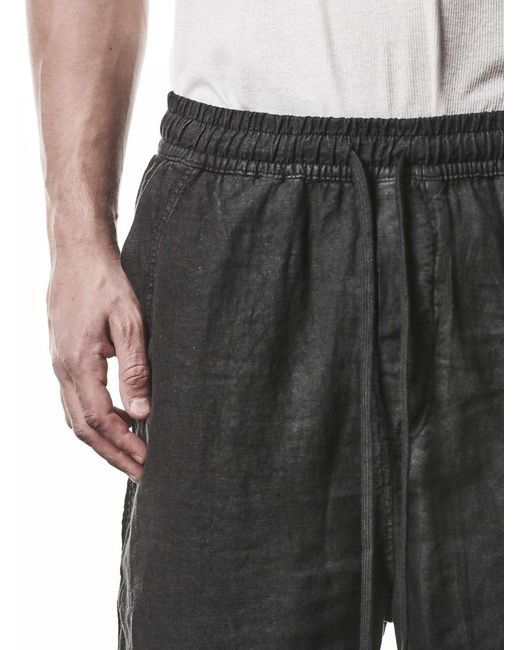 Thom Krom Black Linen Trousers for men