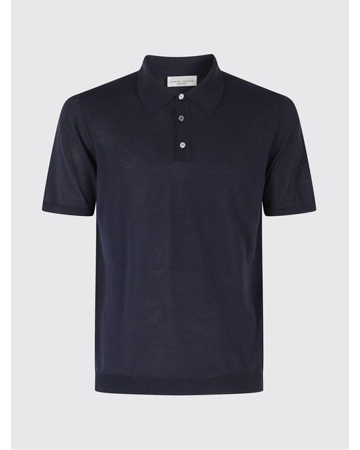 Roberto Collina Blue Knit Polo Shirt for men