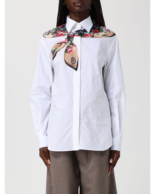 Moschino Couture White Printed Cotton Shirt