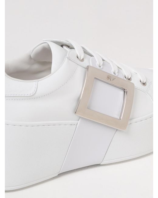 Roger Vivier White Platform Sneakers With Buckle Detail