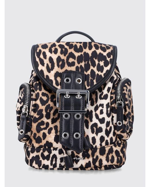 Ganni Multicolor Animal Print Recycled Nylon Backpack