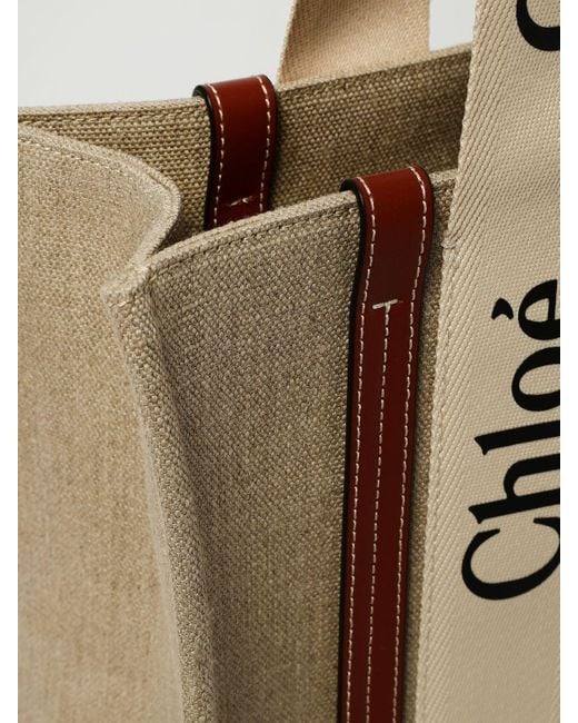 Borsa Woody di Chloé in Natural