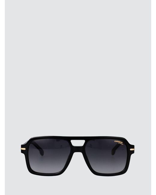Carrera White Rectangular Acetate Aviator Sunglasses With Double Bridge for men