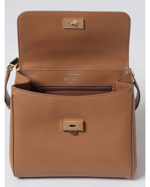 Dolce & Gabbana Brown Dolce &Amp Gabbana My Sicily Plongé Leather Bag