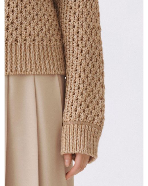 Fabiana Filippi Natural Crochet Knit Sweater