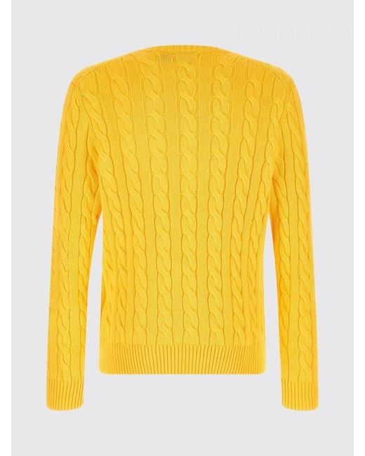 Polo Ralph Lauren Yellow Cotton Tricot Crewneck Pullover for men