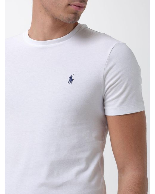Polo Ralph Lauren White Cotton T-Shirt With Pony Logo for men