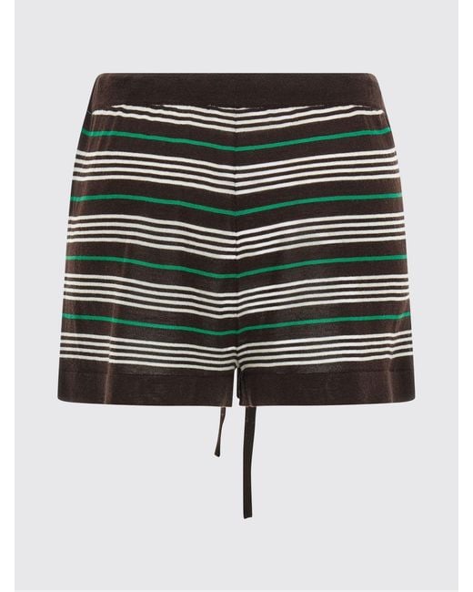 P.A.R.O.S.H. Black Striped High-Waisted Knit Shorts P.A.R.O..H