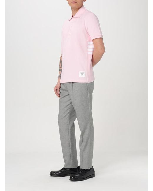 Thom Browne Pink Basic Cotton Polo Shirt for men