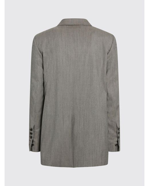 Rick Owens Gray Peak Lapel Single-Breasted Wool Blazer for men