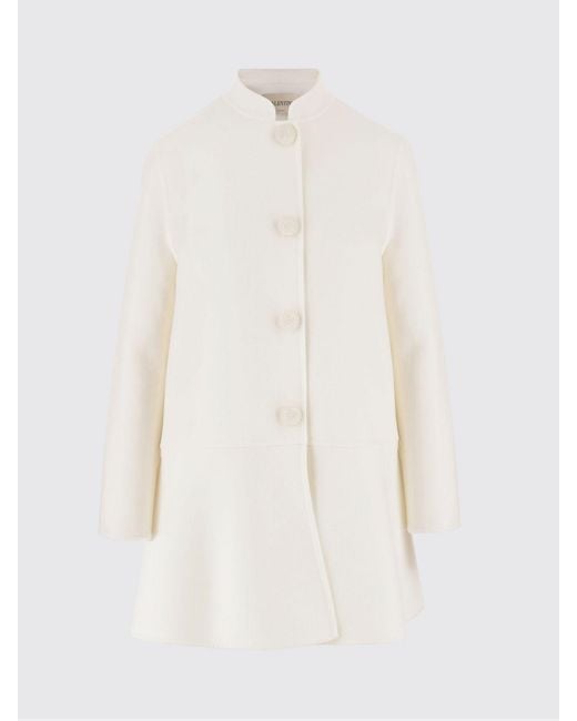 Valentino White Single-Breasted Coat