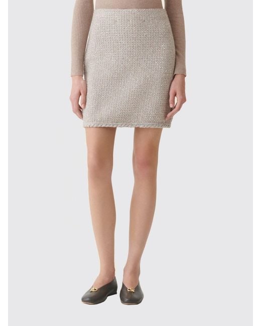 Fabiana Filippi Gray High-Waisted Tweed Pencil Mini Skirt