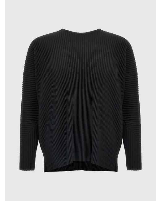 Homme Plissé Issey Miyake Black Jersey Crew Neck Pullover for men