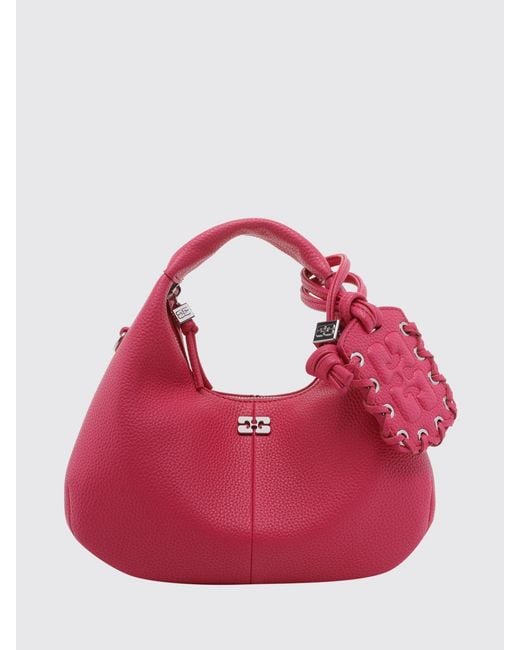 Ganni Pink Recycled Polyester Blend Bag