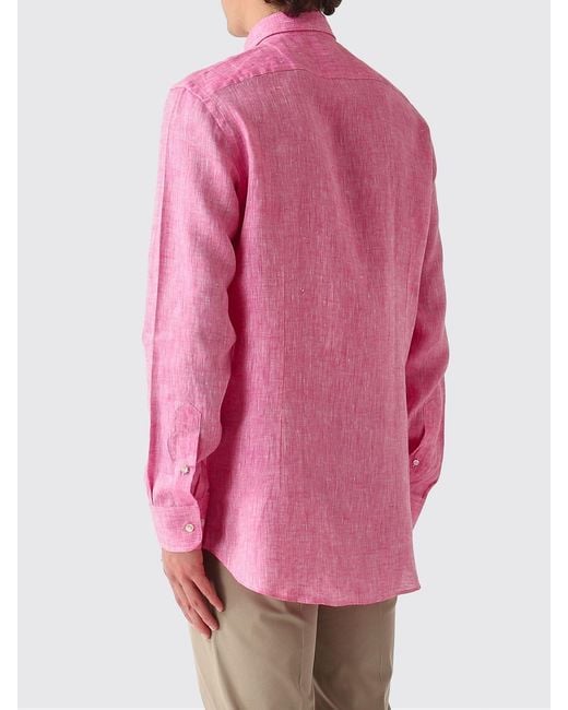 Etro Pink Linen Shirt for men