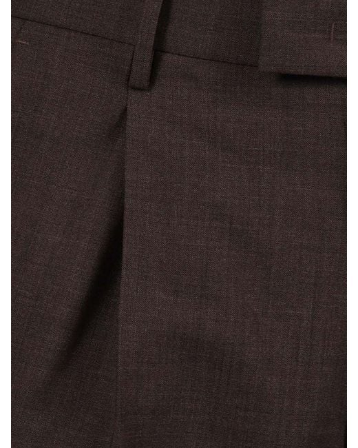 PT01 Black Stretch Virgin Wool Tailored Trousers for men