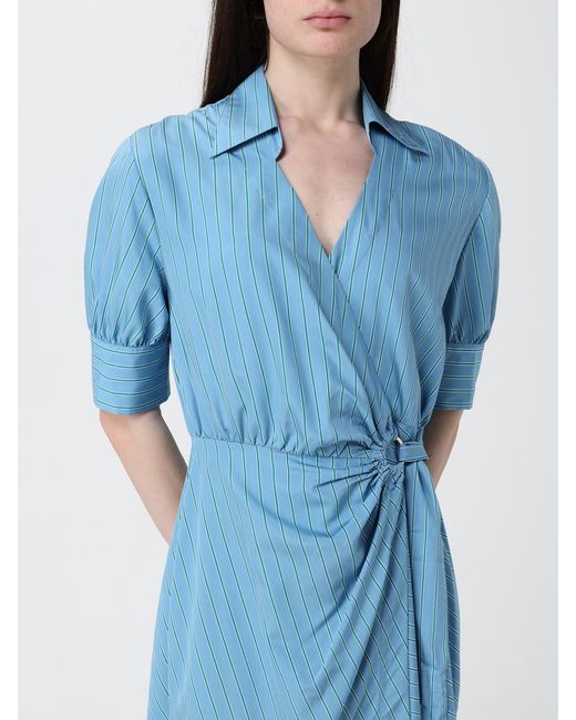 Pinko Blue Striped Cotton Shirt Dress