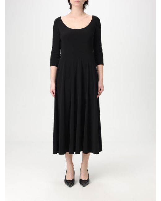 Norma Kamali Black Aline Midi Dress 34 Sleeves