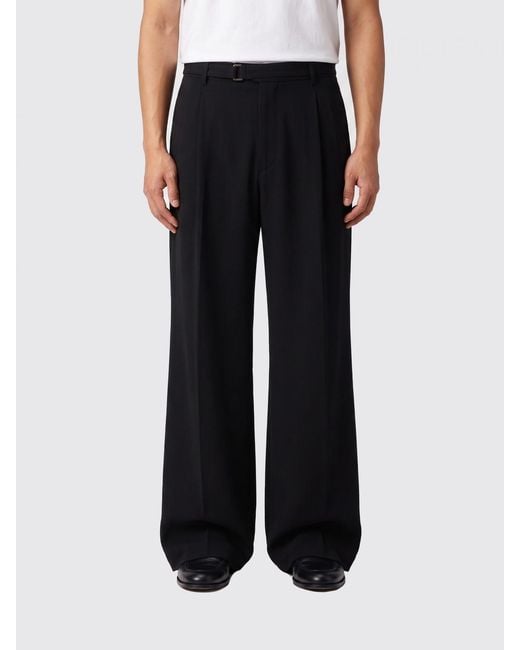 Giorgio Armani Black Wide Leg Cupro Trousers for men