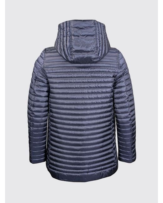 Save The Duck Blue Nylon Down Jacket With Hood