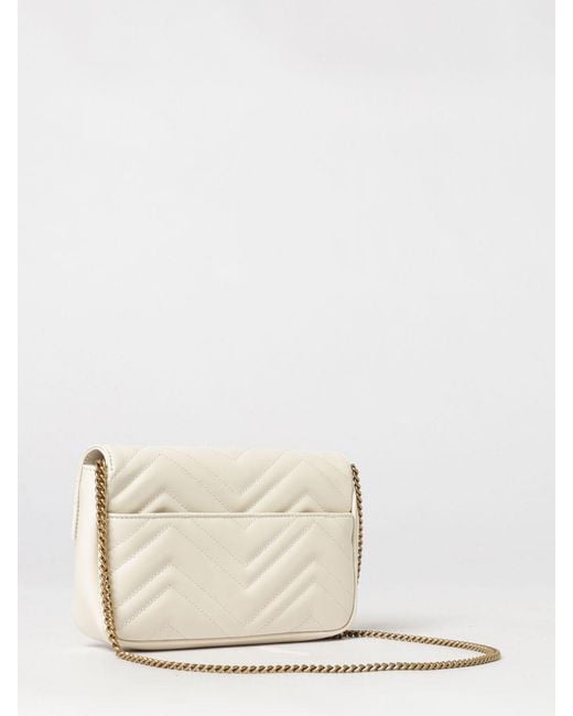 Mini Borsa A Spalla Gg Marmont di Gucci in Natural