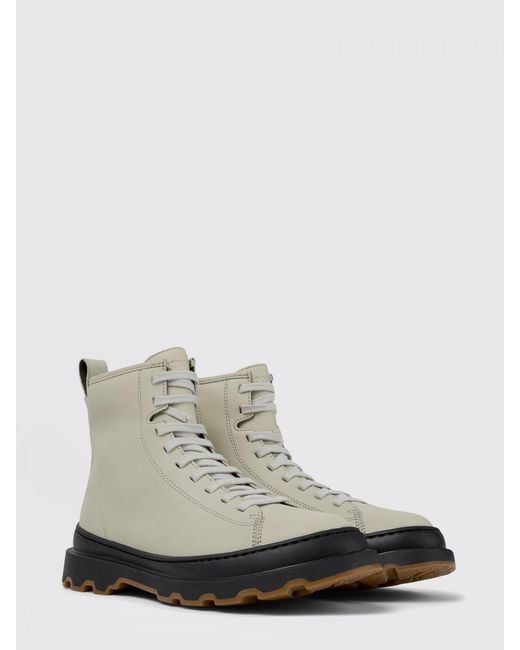 Camper White Brutus+ Leather Ankle Boot