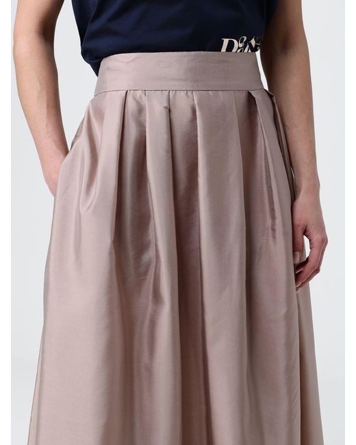Max Mara Pink Silk Blend Satin Midi Skirt
